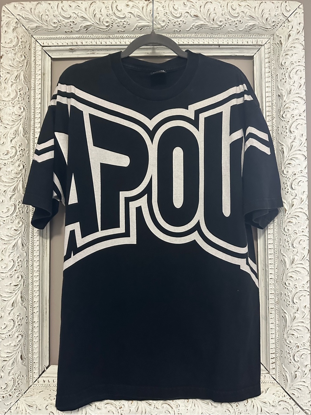 Vintage Y2K Tapout All Over Print Big Logo Black T-Shirt Size . Size XL